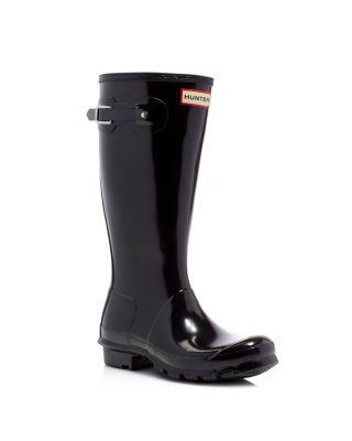 big kid hunter rain boots black