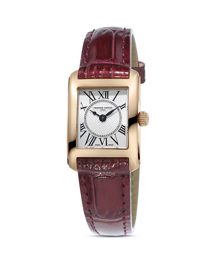 Shop Frederique Constant Classics Carree Watch, 23mm In White/red