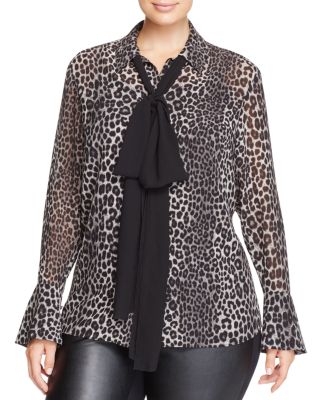 michael kors leopard blouse