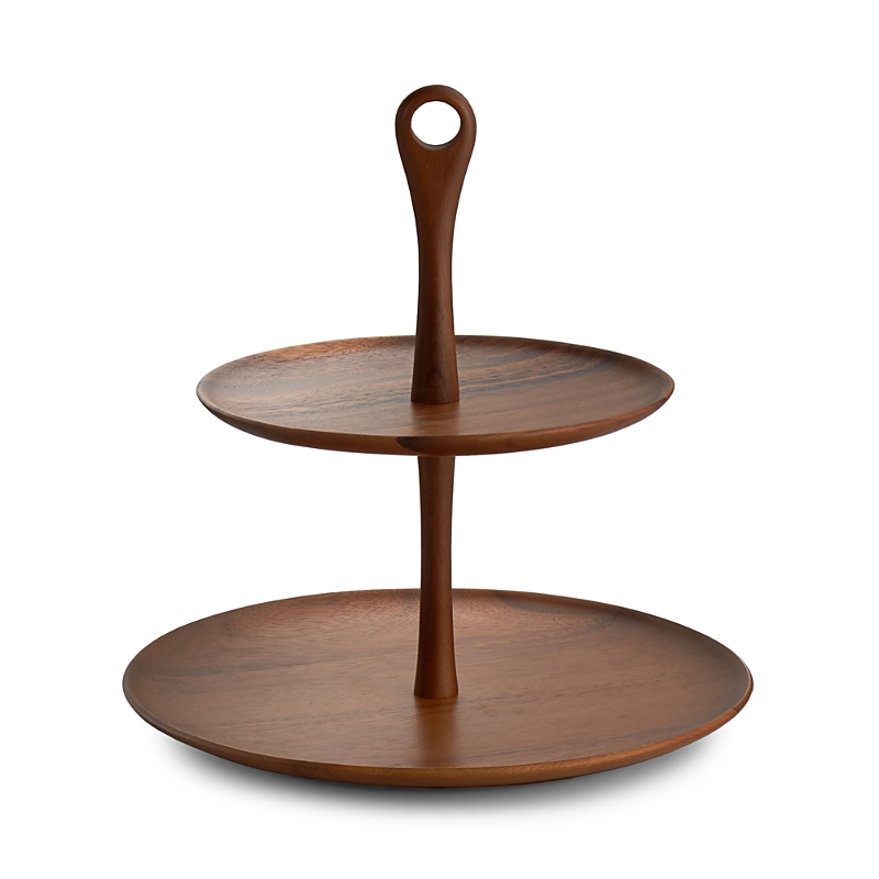 Nambe Skye Wood Tiered Stand