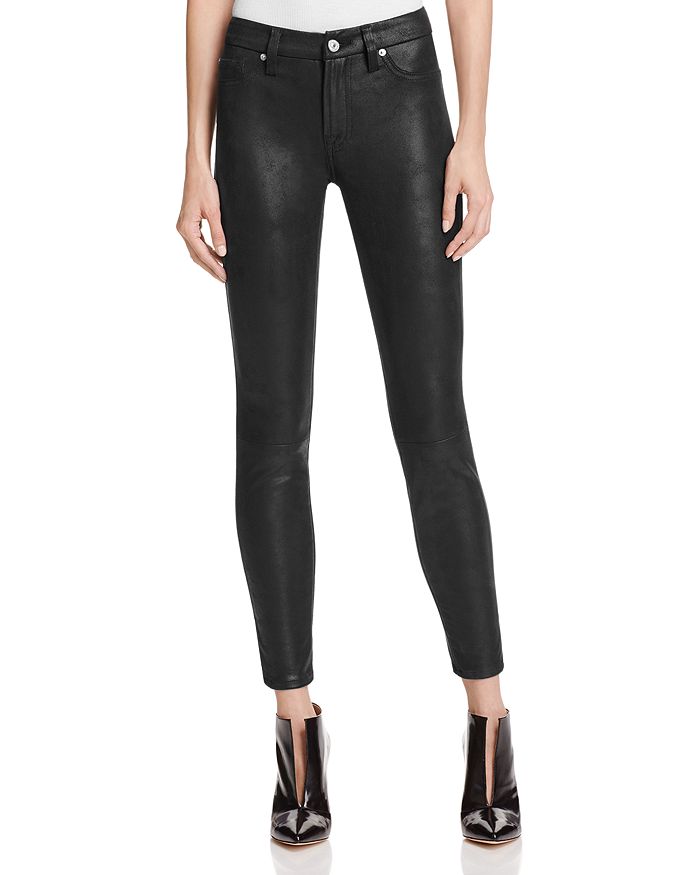 7 For All Mankind Faux Leather Skinny Jeans in Black