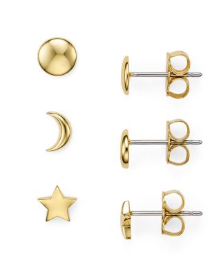 Nadri - Star Moon Stud Earrings, Set of 3 Pairs