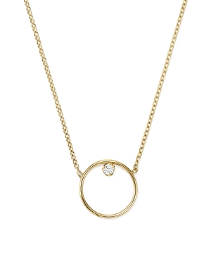 Zoe Chicco 14K Yellow Gold Paris Small Circle Diamond Necklace