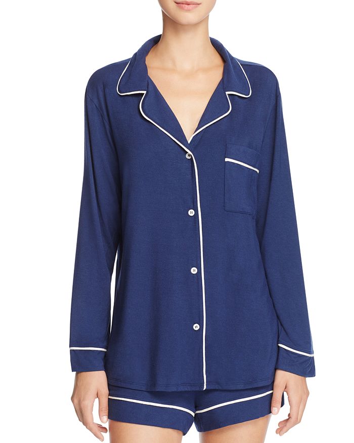 Eberjey Gisele Stretch-modal Jersey Pajama Set In Navy/ivory