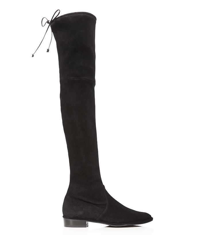 Shop Stuart Weitzman Women's Lowland Stretch Over The Knee Boots In Black Suede