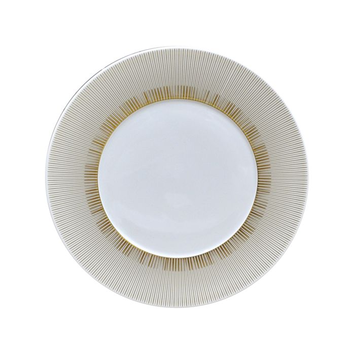 Shop Bernardaud Sol Dinner Plate In Gold/white