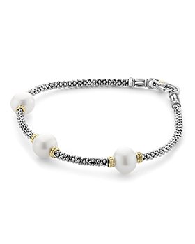 LAGOS - 18K Gold and Sterling Silver Luna Rope Bracelets with Cultured Freshwater Pearls