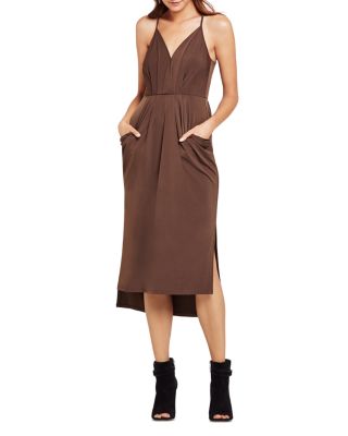 bcbg faux wrap midi dress