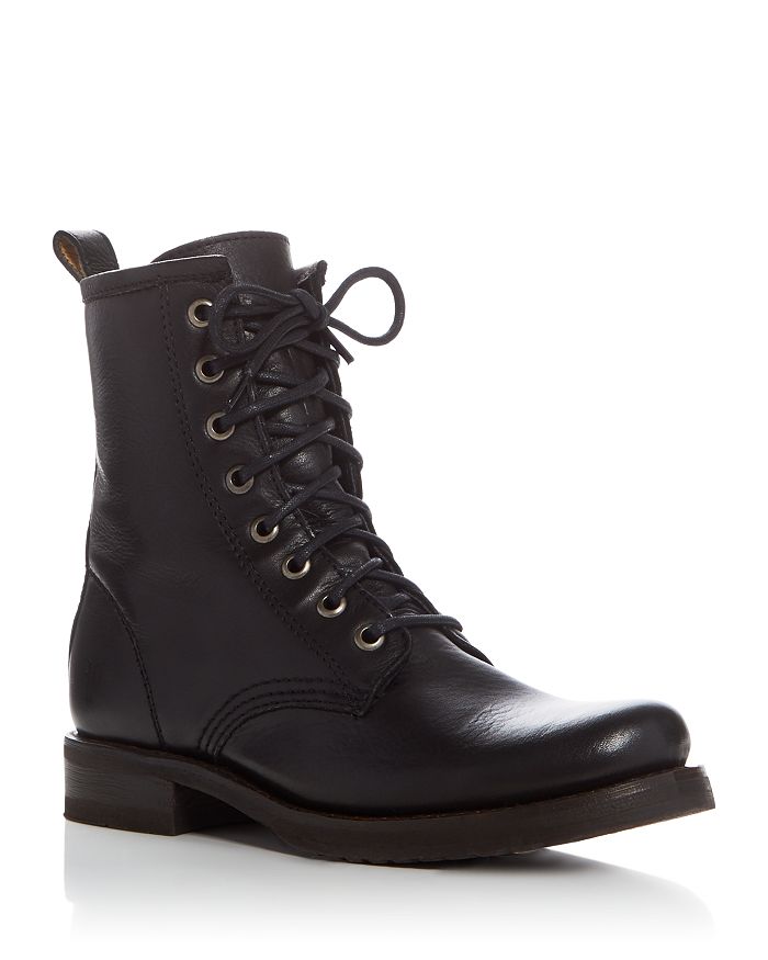 FRYE VERONICA LACE UP COMBAT BOOTS,76276