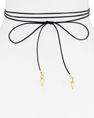 Vanessa Mooney Vista Leather Bolo Wrap and Tie Choker, 53