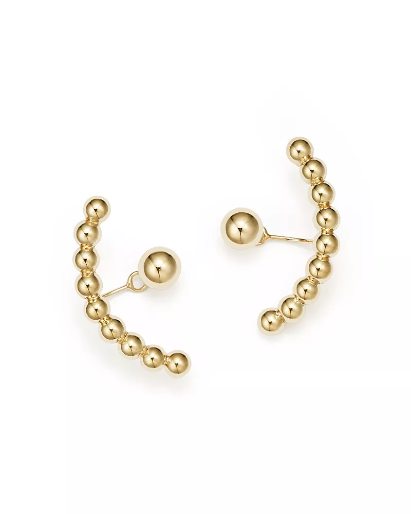 Ball Stud Ear Jackets in 14K Yellow Gold