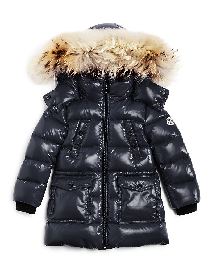 Moncler Girls Fragont Fur Trimmed Down Puffer Coat Little Kid