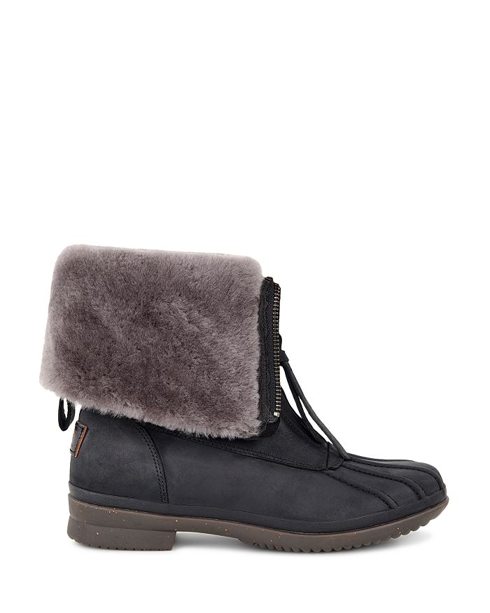 UGG Arquette Sheepskin and Nubuck Zip Boots Bloomingdale s