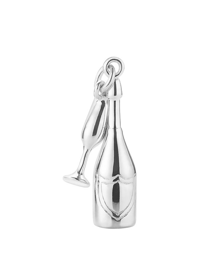 Jet Set Candy French Champagne Charm In Silver
