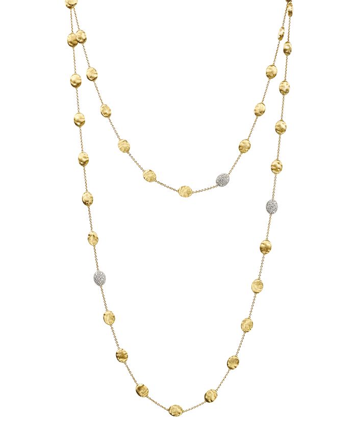 Shop Marco Bicego Siviglia 18k Yellow Gold Necklace With Diamond Stations, 49.5