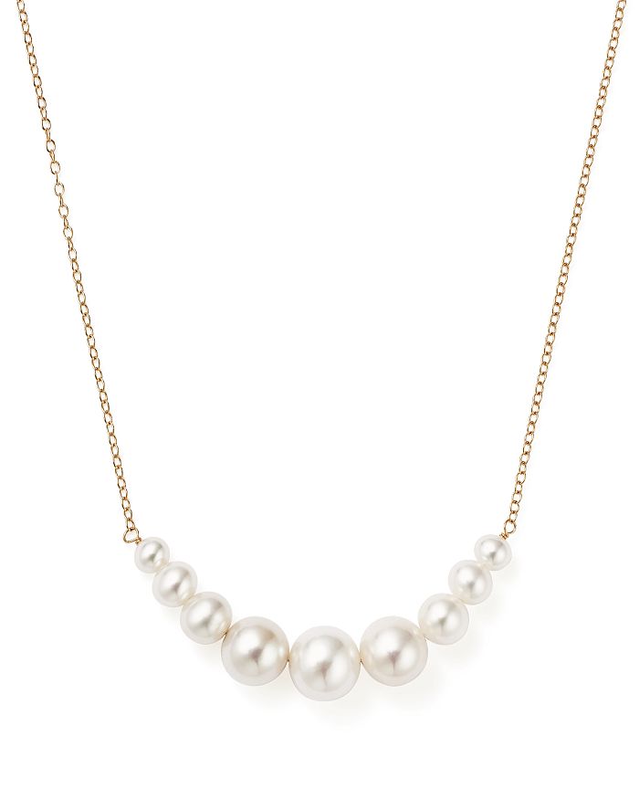 Bloomingdale's 14k Yellow Gold Cultured Freshwater Pearl Necklace, 18 In White/gold