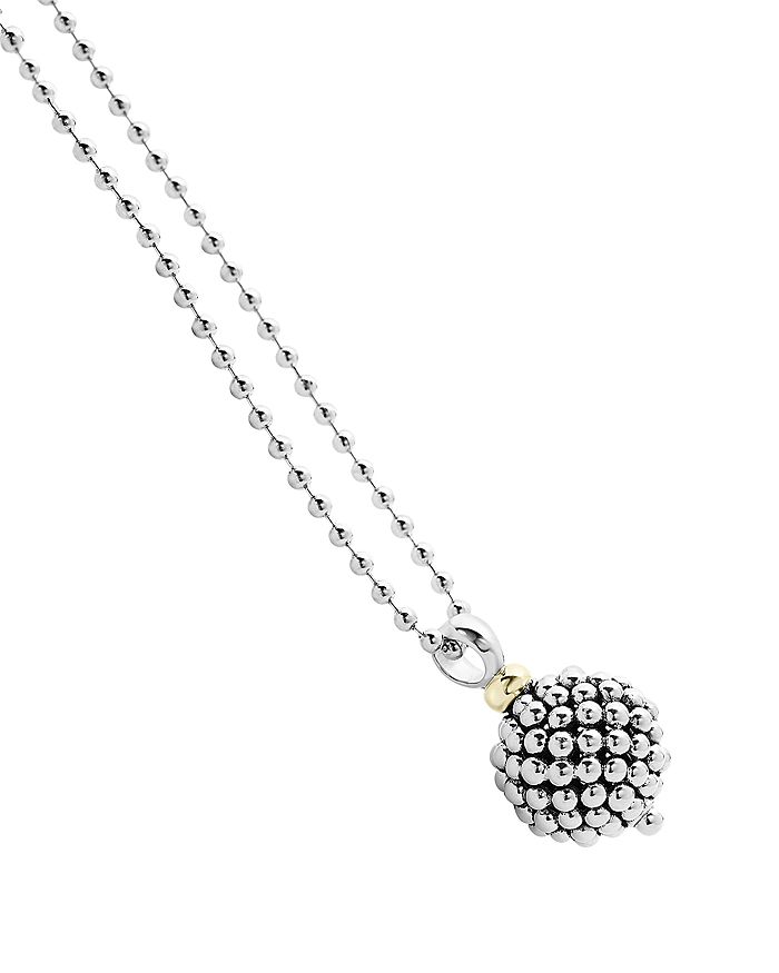 Shop Lagos Sterling Silver Caviar Ball Pendant Necklace, 34 In Silver/gold