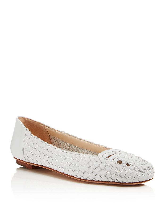 Delman Nappa Basket Weave Flats Bloomingdale s