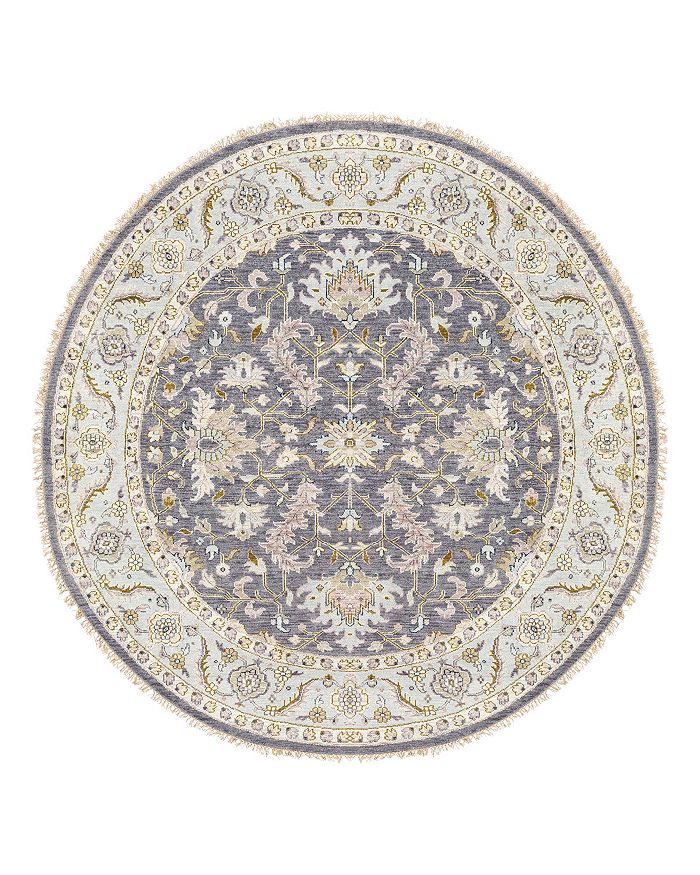Surya Zeus Area Rug, 8' X 8' In Charcoal/sky Blue/ivory/taupe/olive/beige/mauve