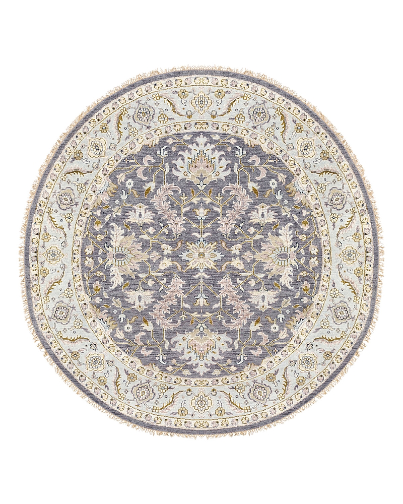 Surya Zeus Area Rug, 8' X 8' In Charcoal/sky Blue/ivory/taupe/olive/beig
