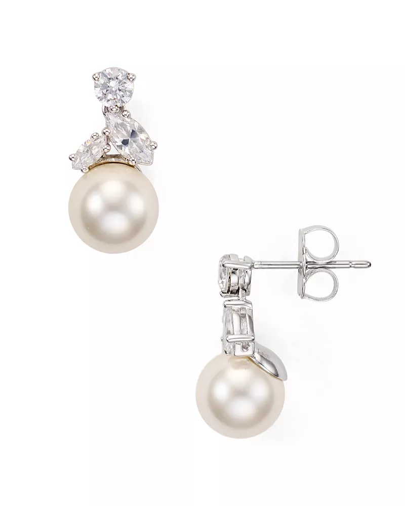 Nadri Classic Imitation Pearl Drop Earrings