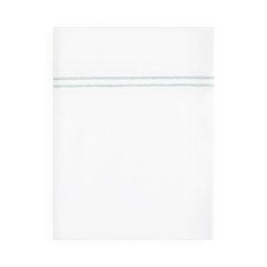 Sferra Grande Hotel Flat Sheet, Twin In White/aqua