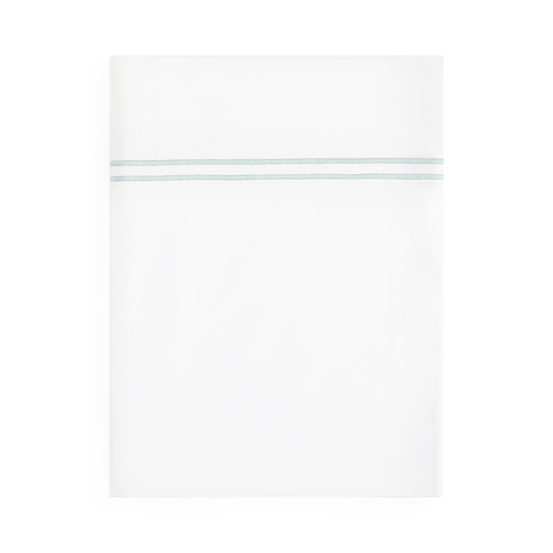 Sferra Grande Hotel King Flat Sheet In White/aqua