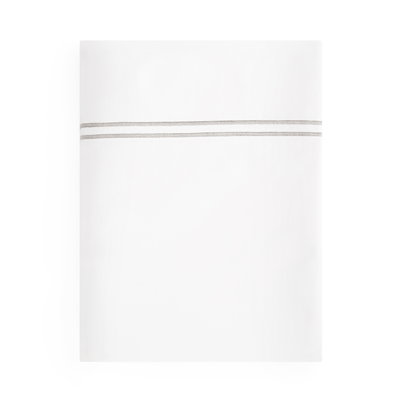 Sferra Grande Hotel Flat Sheet, King In White/grey