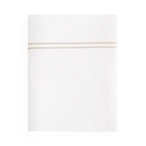 Sferra Grande Hotel Flat Sheet, Twin In White/taupe