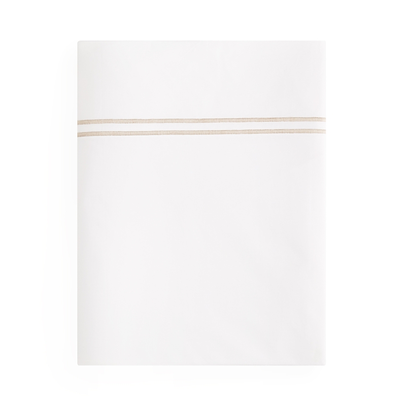 Sferra Grande Hotel Flat Sheet, King In White/taupe