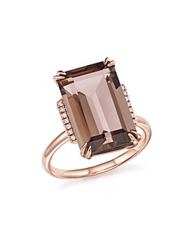 Bloomingdale's - Smoky Quartz and Diamond Ring in 14K Rose Gold - 100% Exclusive