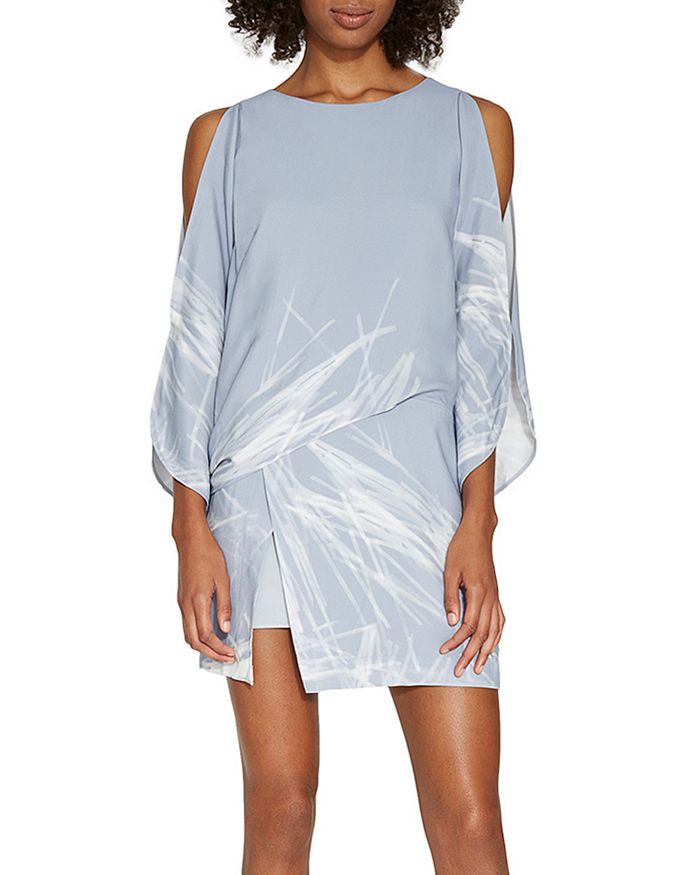 HALSTON HERITAGE HALSTON Printed Split-Sleeve Dress | Bloomingdale's