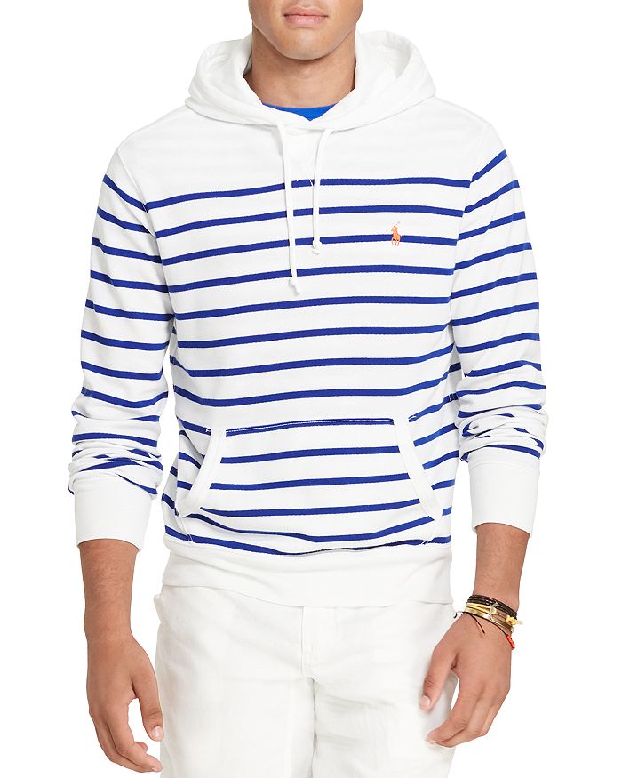 Striped polo hoodie deals