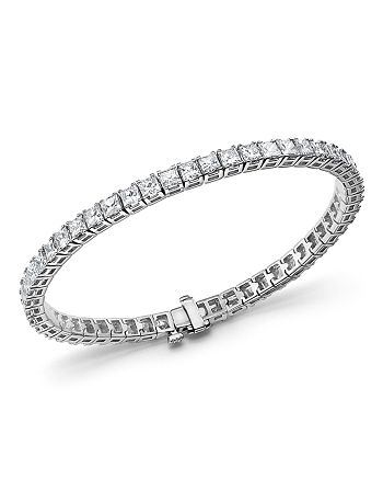 Bloomingdale's Princess-Cut Diamond Tennis Bracelet in 14K White Gold ...