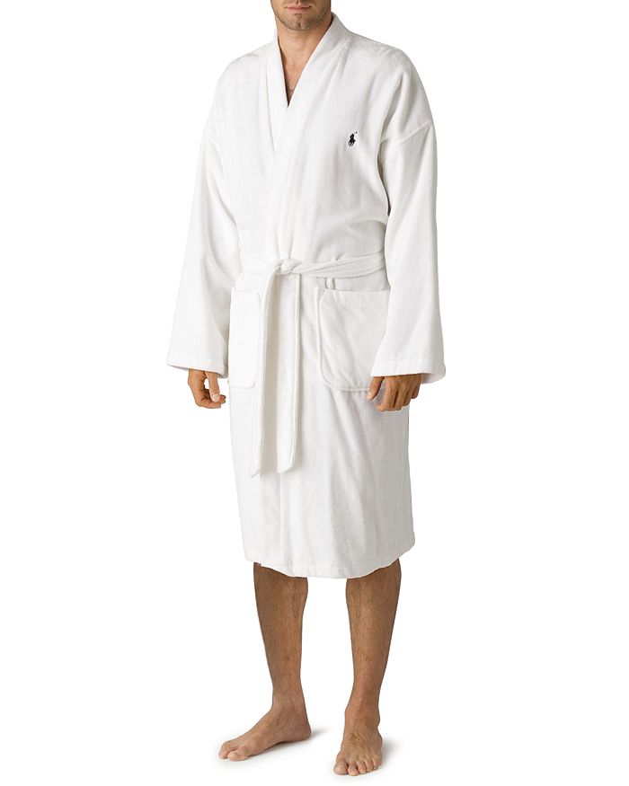 Shop Polo Ralph Lauren Men's Kimono Cotton Velour Robe In White