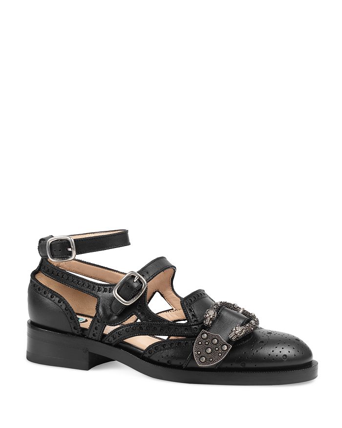 Gucci Queercore Ankle Strap Flats | Bloomingdale's