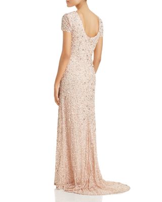 Sequined Cap Sleeve Gown
