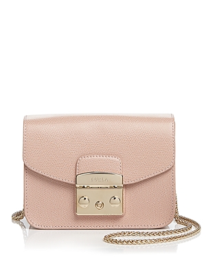Furla Mini Metropolis Leather Crossbody Bag - Pink In Moonstone Pink/gold