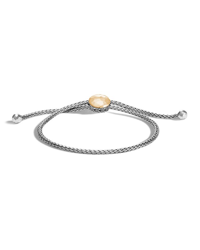 Shop John Hardy Sterling Silver And 18k Bonded Gold Classic Chain Hammered Ball Bracelet In Silver/gold