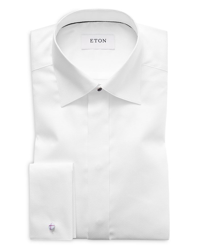 Shop Eton Of Sweden Slim Fit Diamond Weave Tuxedo Shirt In White