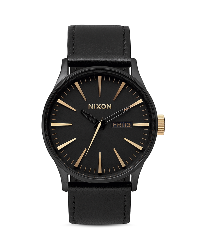 Nixon Sentry Leather Watch, 42mm