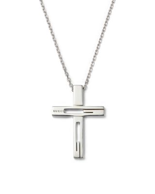 Gucci Sterling Silver Cross Necklace 