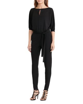 lauren ralph lauren belted jersey jumpsuit