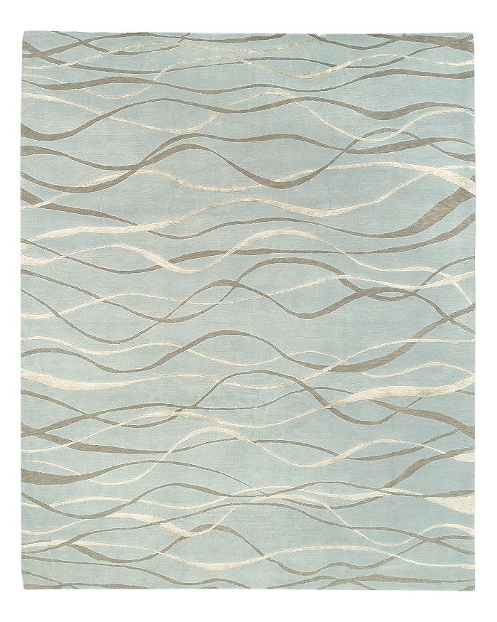 Tufenkian Artisan Carpets Modern Ripple Area Rug, 12' X 16' In Ocean Spray