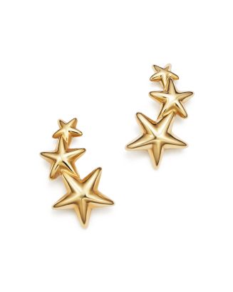 Bloomingdale's 14K Yellow Gold Triple Star Climber Earrings - 100% ...
