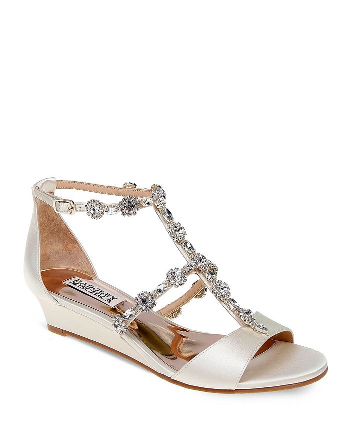 Badgley mischka terry discount satin embellished sandals