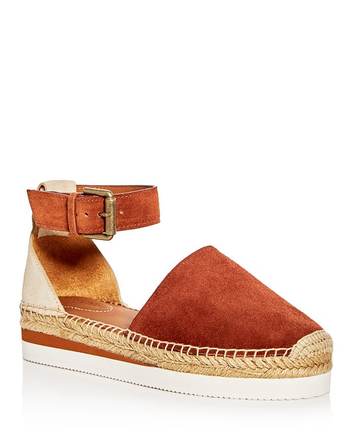 See by Chloé Glyn Ankle Strap Platform Espadrille Flats | Bloomingdale's