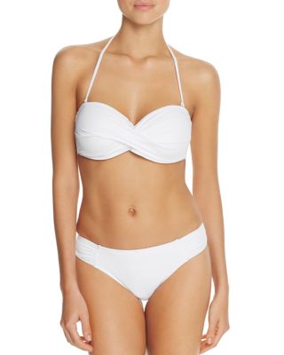 Pearl Twist Bandeau Bikini Top & Pearl Shirred Hipster Bottom