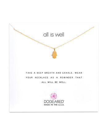 Dogeared - All is Well Hamsa Necklace, 16"