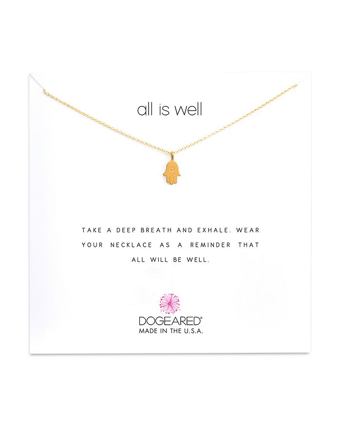 Dogeared All Is Well Hamsa Necklace, 16 In Gold